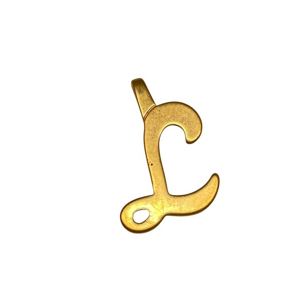 Gold-Tone Initial "L" Pendant & Vintage Style Filigree Dangle Charm Set - Picture 1 of 5